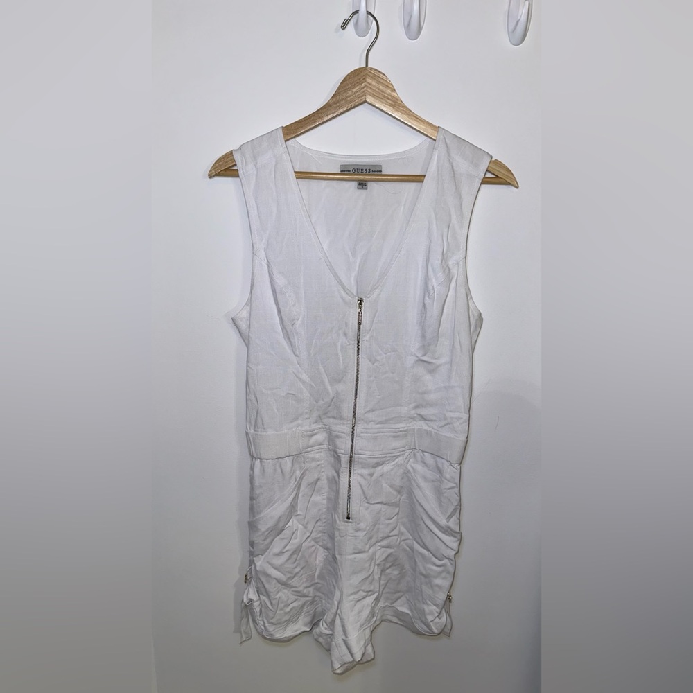 Guess White V-Neck Romper